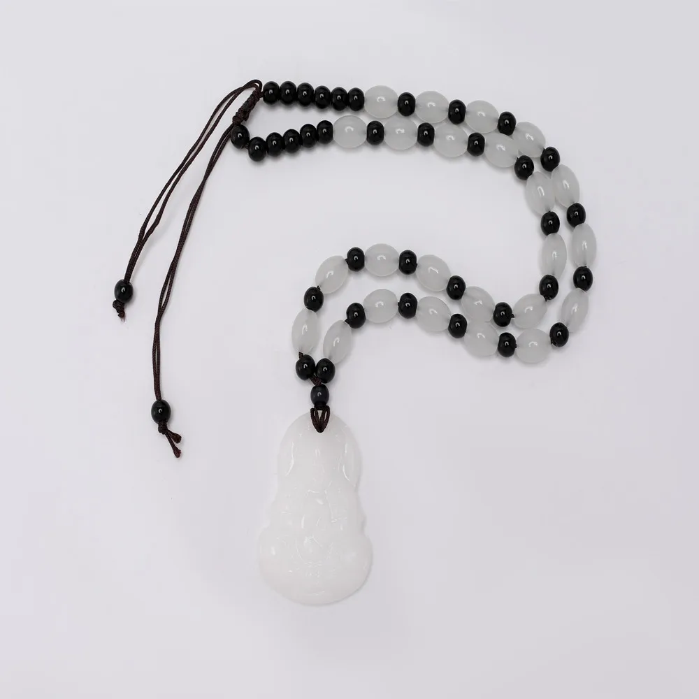 Имитация белого нефрита Гуаньинь Будда ожерелье с подвеской Афганистан большой