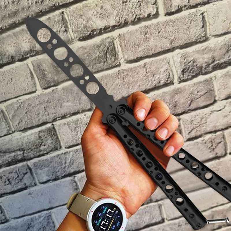 Тренировочный нож бабочка из нержавеющей стали складной для косплея без острых