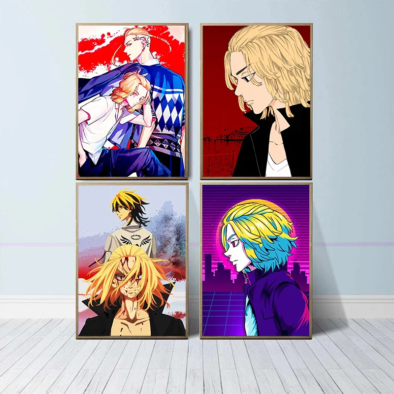 

Tokyo Revengers Anime Canvas Print Painting Japanese Manga Wall Art Posters Mural Cuadros for Living Room Home Decor Gift Pictur