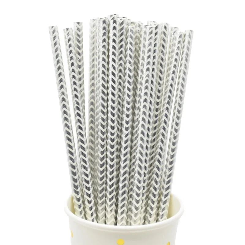 25pcs straws 25 шт. год радужные бумажные соломинки Рождество Дети питьевой соломки для дней рождения вечерние принадлежности Свадебные украшения - Цвет: 25pcs straws
