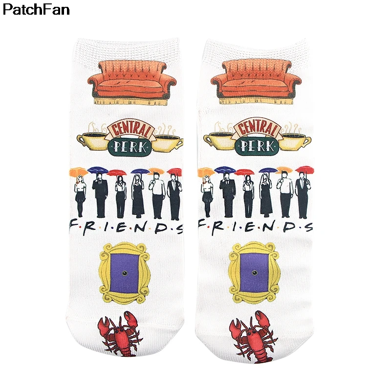 patchfan friend tv show cosplay new cartoon anime printed women socks ankle socks kawaii party favor cosplay gift a2700 free global shipping