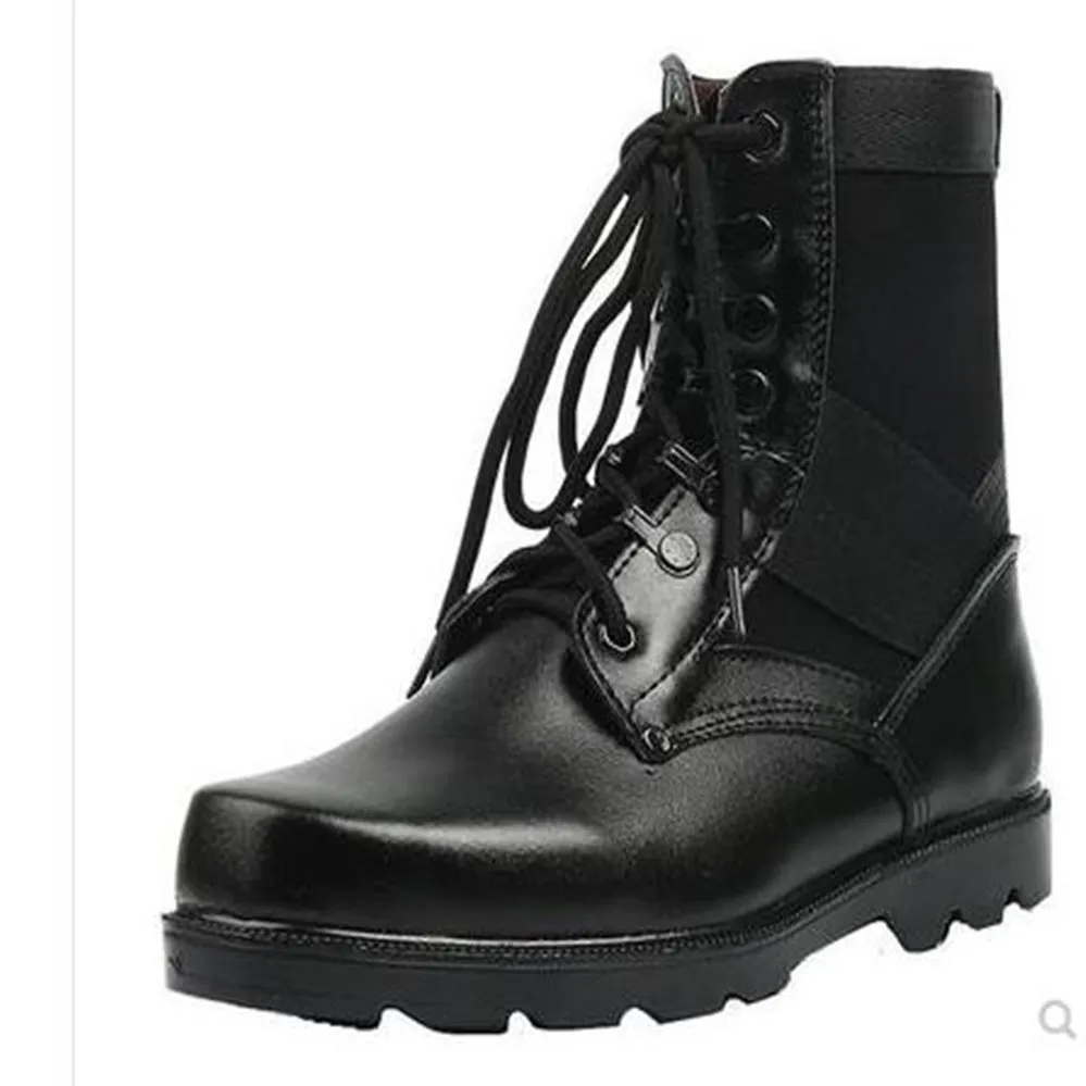 Мужские армейские ботинки со шнуровкой черные дышащие боевые военная Уличная