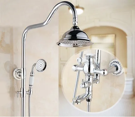 Роскошный смеситель для душа Водопад серебряные душевые наборы хромированный в