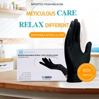 100p nitrile disposable gloves waterproof powder free latex gloves garden household kitchen laboratory cleaning food baking tool