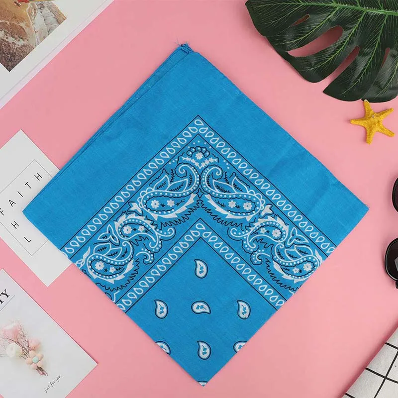 1892LB Outdoor Cool Activities Riding Collar Cute Women Print Bandana Scarf Square Head Scarf Female Motorcycle Headwear - Color: 1892LB