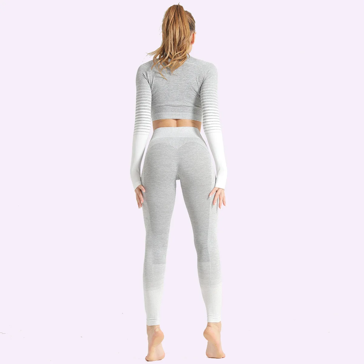 

Two Piece Legging Seamless Set Pink Outfits For Women Gym Crop Top Leggings Tracksuit Sportwear Woman Clothes Best Sellers