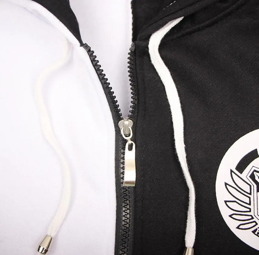 

Anime Danganronpa Monokuma Cosplay Costume Unisex Zipper Hoodie Black White Bear Long Sleeve Daily Casual Jacket Free Delivery