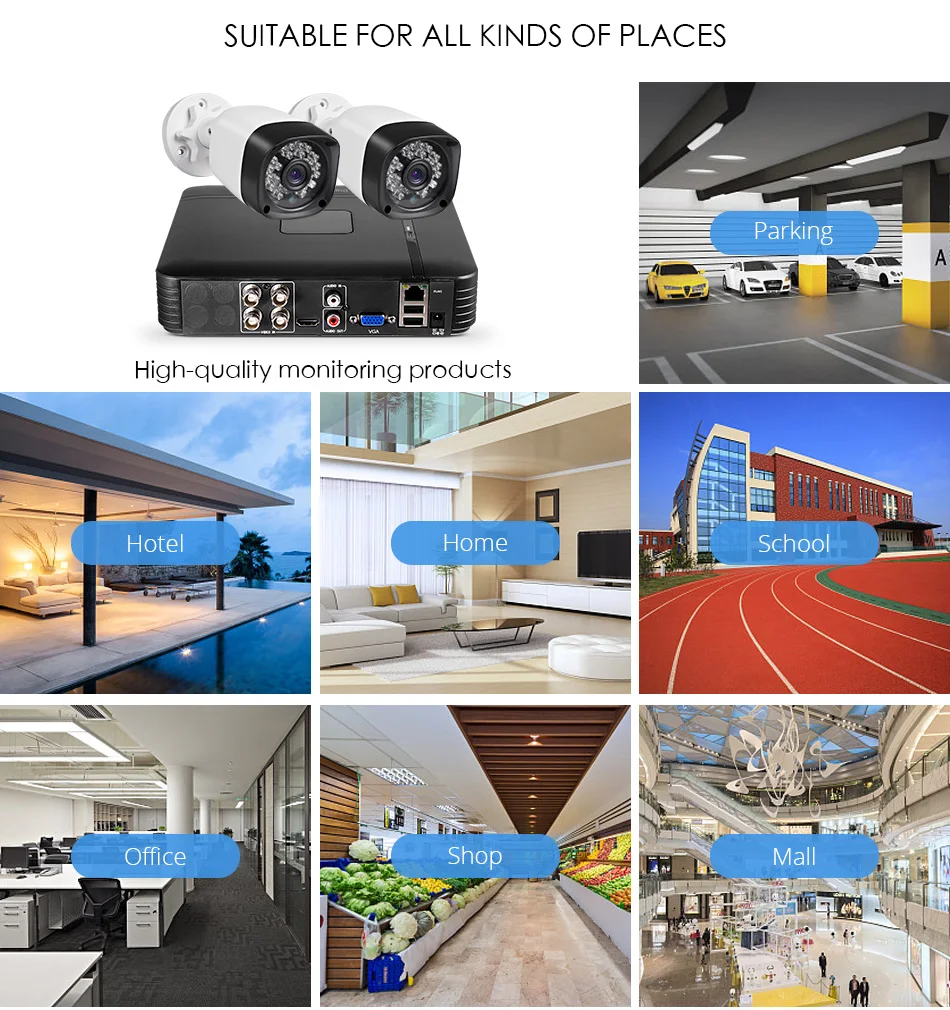 Fuers обновление 4 шт. HD 4M-N 4CH AHD DVR CCTV камера система безопасности комплект уличная камера система видеонаблюдения ночное видение P2P