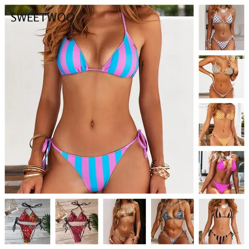 Женский купальник в горошек с леопардовым принтом | Женская одежда