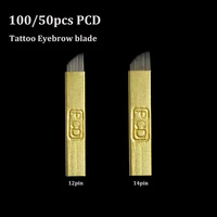 10050pcs 12pin hard pcd needle 14 19u blade lamina agulhas tebori microblading eyebrow permanent makeup tattoo needles supplies