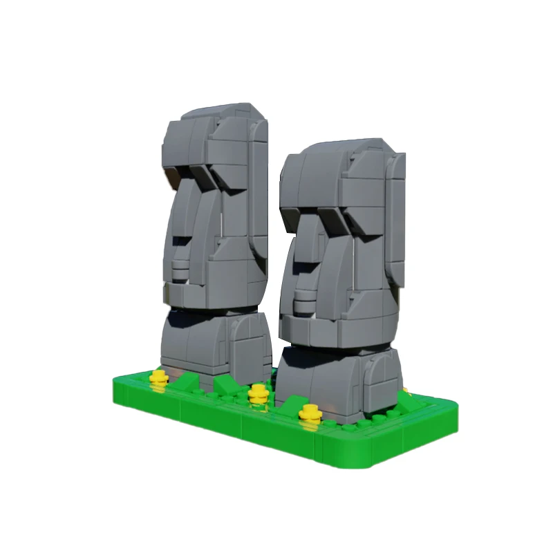 

MOC Famous Stone Statue Easter Island Easter Island Scape Building Blocks Home Decoration Model Educational Kid Toys for Gifts