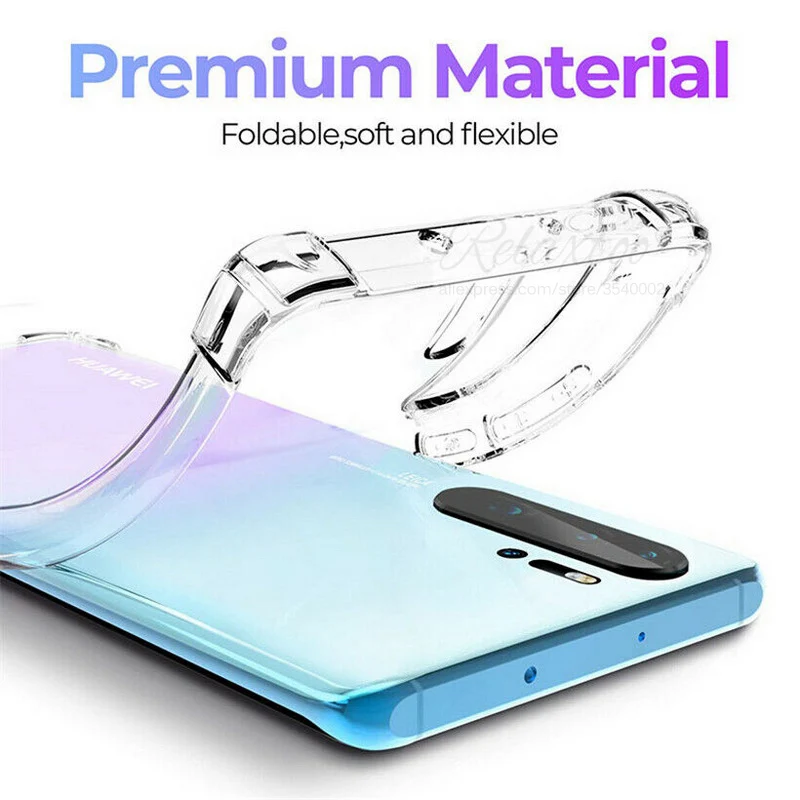 shockproof soft silicon phone case for huawei p30 p40 pro lite e clear case tpu protection cover huawey p 40 30 p30lite p30pro free global shipping
