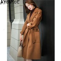 ayunsue 100 wool coat 2020 autumn winter jacket women double side woolen coat female korean long coats casaco feminino my3793