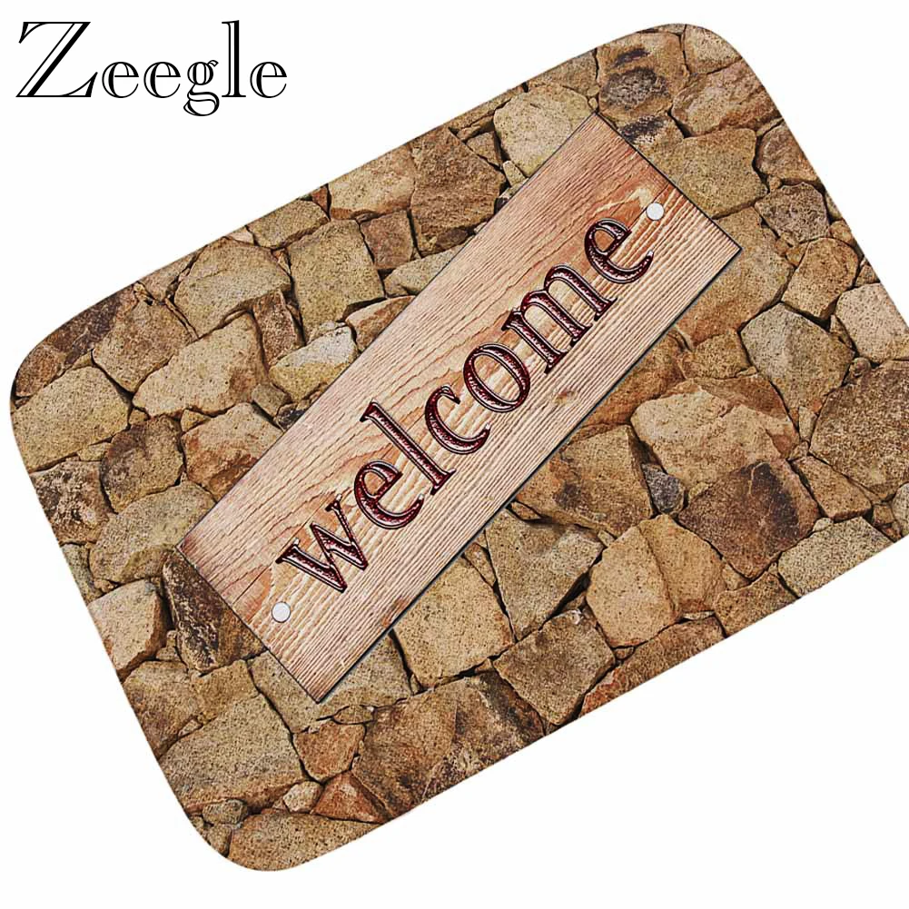 

Zeegle Entrance Doormat Floor Mat Anti Slip Bathroom Foot Mat Shower Rug Hallway Carpet Modern Flannel Soft Outdoor Floor Mat