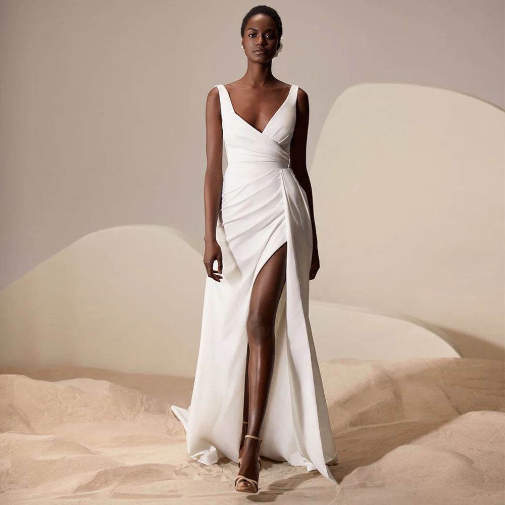 

Женское платье с глубоким V-образным вырезом, без рукавов, на молнии