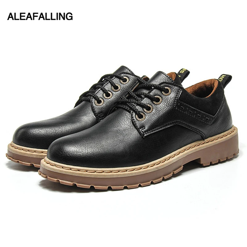 Aleafalling мужские ботинки из флока уличные для мужчин уличная модная офисная обувь