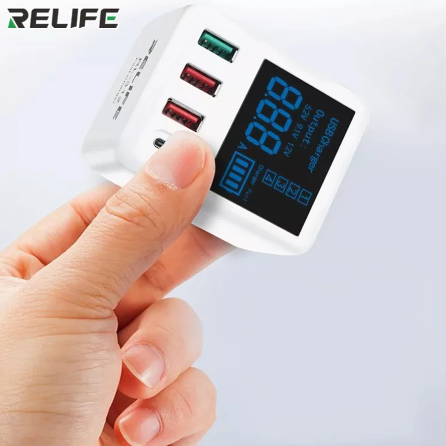 RELIFE RL-312 портативное интеллектуальное мини зарядное устройство QC3.0 Cargador с USB