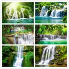 Алмазная живопись сделай сам, пейзаж, водопад, алмазная вышивка крестиком, весна стразы, искусство, украшение для дома