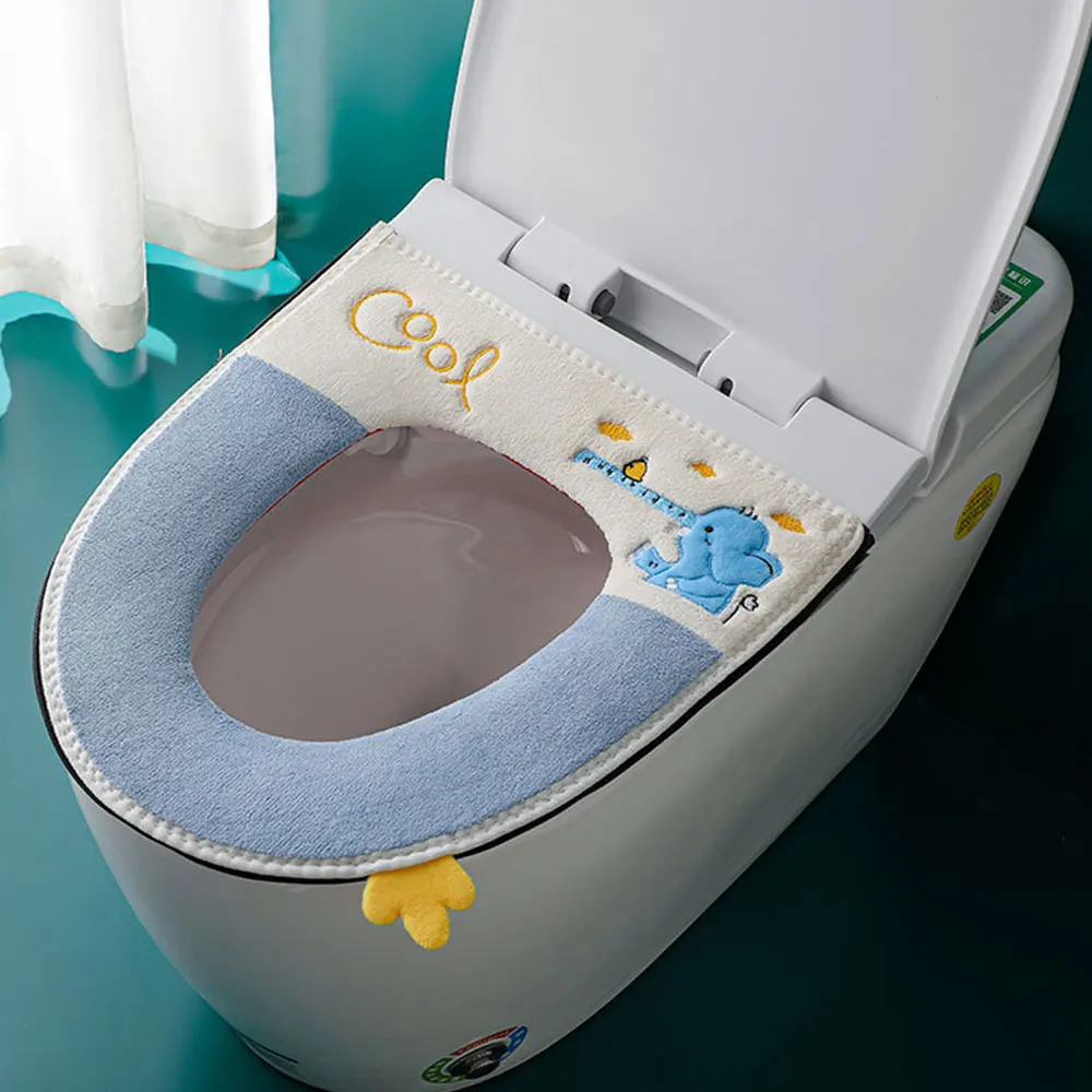 

Winter Bathroom Toilet Seat Cover Universal Plush Toilet Cushion Household Warm Soft Thick Toilet Seat Cover WC Mat