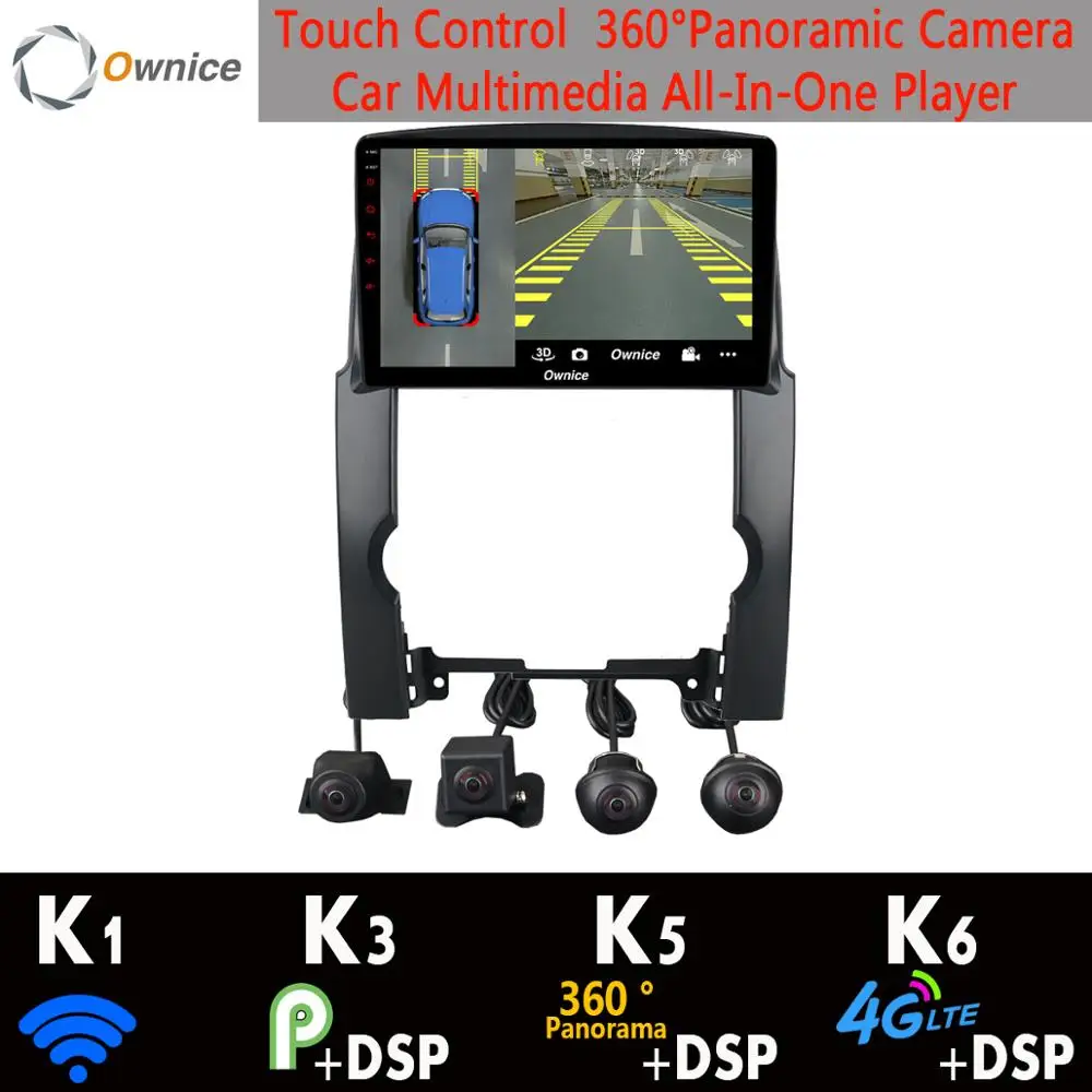 360 ° панорамный Android 9.0 4 + 64G SPDIF DSP CarPlay автомобильный мультимедийный плеер для KIA
