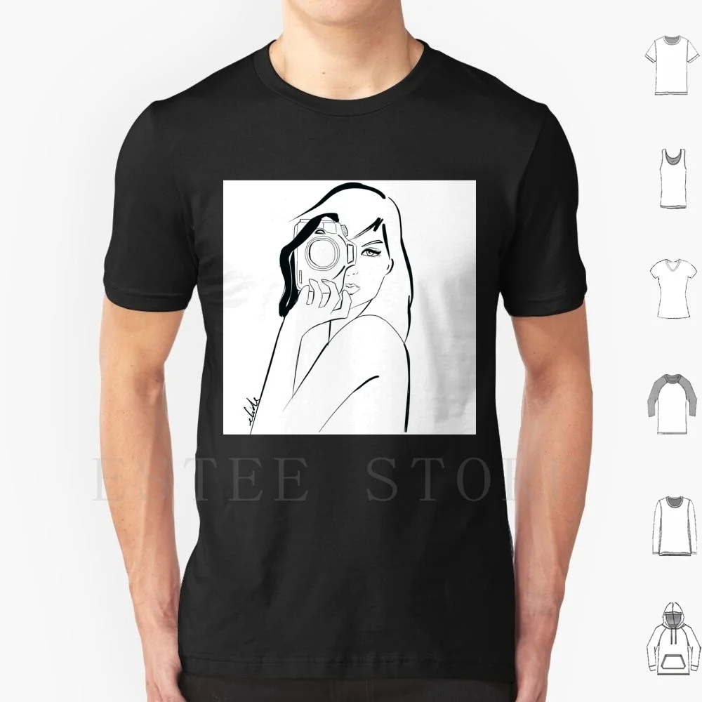 

Photographer Girl T Shirt Cotton Men DIY Print Girls Womens Face Beautiful