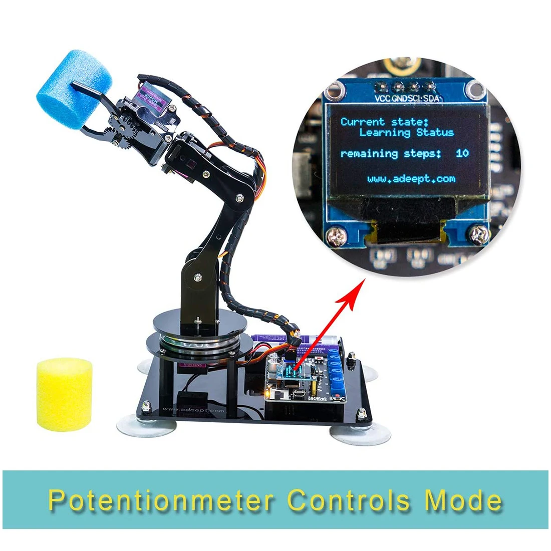 Новый Популярный DIY 5 DOF комплект роботизированной руки Stem робототехники с