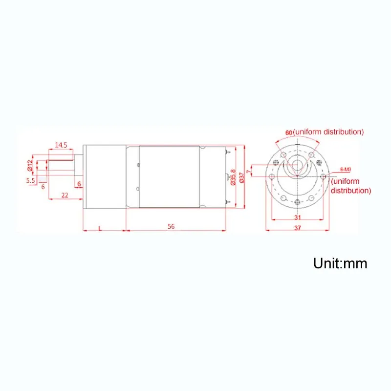 1 шт. XD-37GB555 мотор 37 мм DC 12 В/24 В 15 Вт коробка передач с высоким крутящим моментом