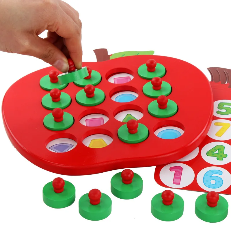 

Деревянная игрушка Монтессори, сочетание яблока с памятью, шахматная игра, игрушка для раннего развития для детей, сочетание и познавательн...