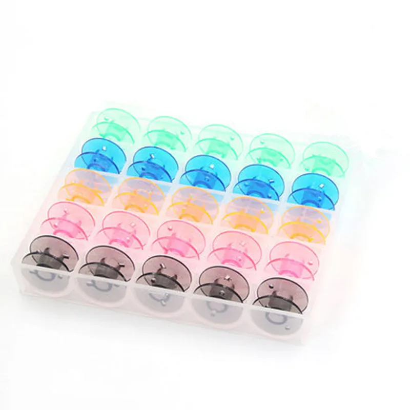 25 шт./компл. набор шпулек яркие пластиковые прозрачные аксессуары для швейной