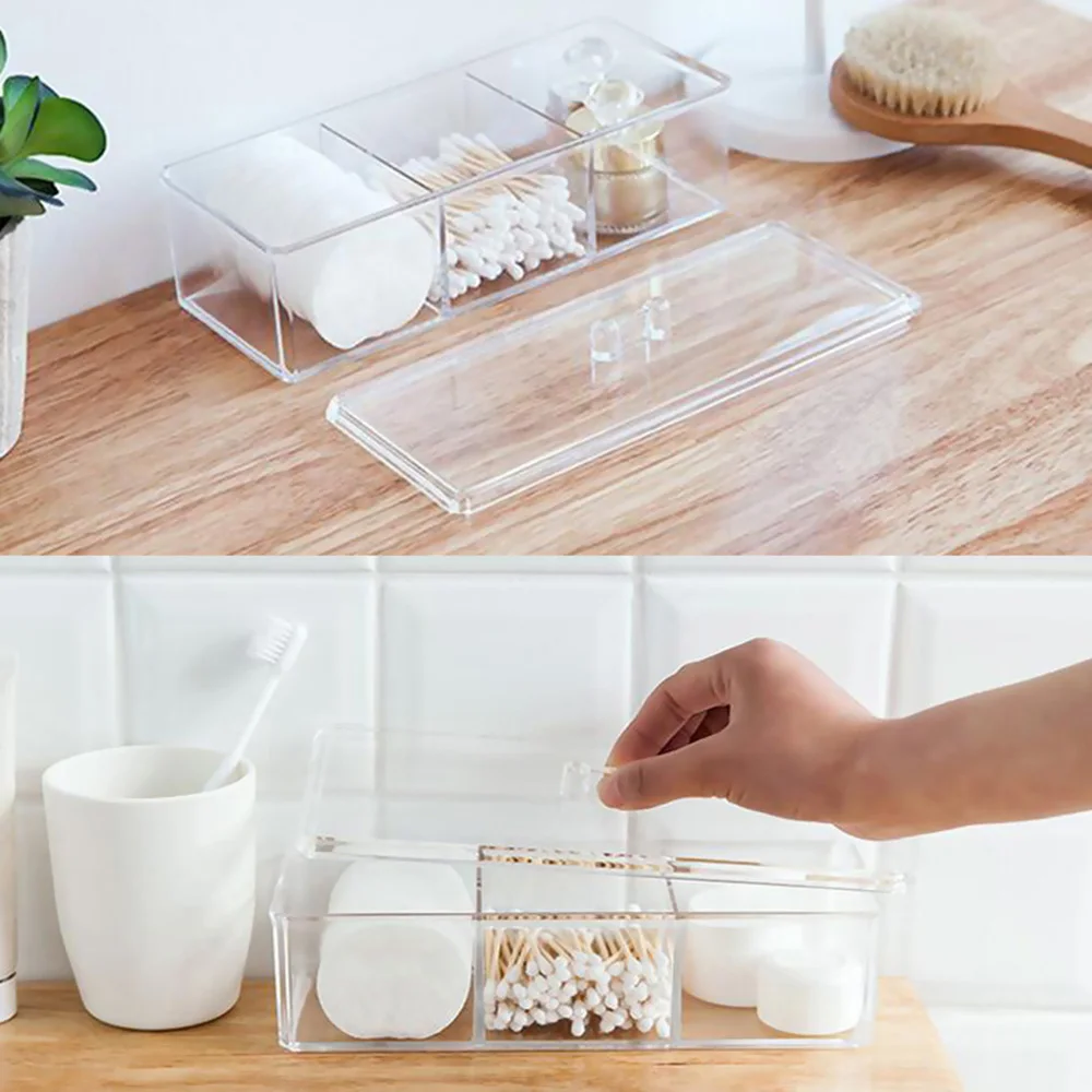 Косметический ящик для хранения прозрачный контейнер ногтей ворс салфетки