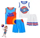 Летняя модная спортивная одежда для мальчиков и девочек 2021, детский трикотажный жилет с космическим джемом для фильмов, рубашка и шорты для косплея, костюм квадрокоптера Джеймс мелодии