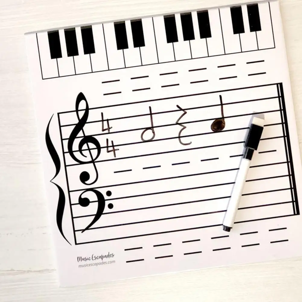 1 Set Magnetic Music Staff Board Erasable Paper Enjoyable Musical Theory Instruction Kids Whiteboard Toy | Канцтовары для офиса и