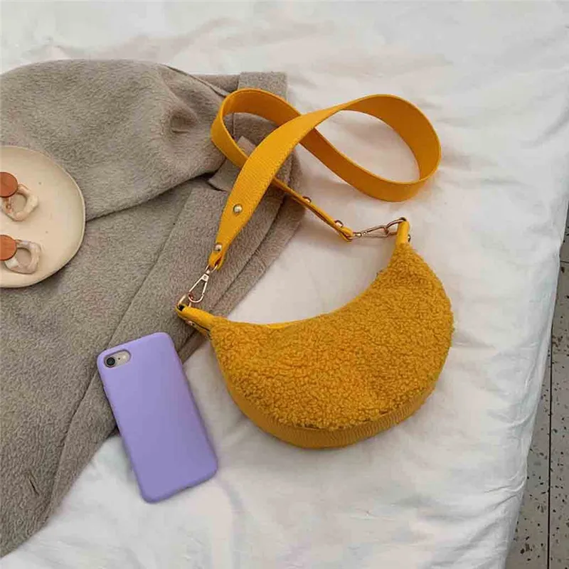 Женская шерстяная сумка-пельмень новая сумка-мессенджер на плечо модная