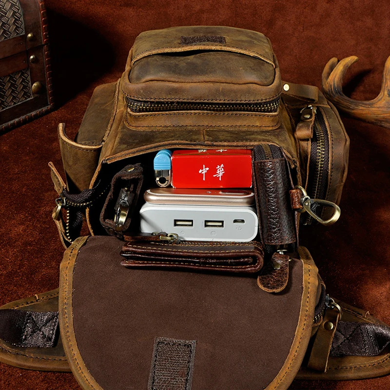 Мужские поясные сумки Norbinus из натуральной кожи сумка на плечо в стиле милитари