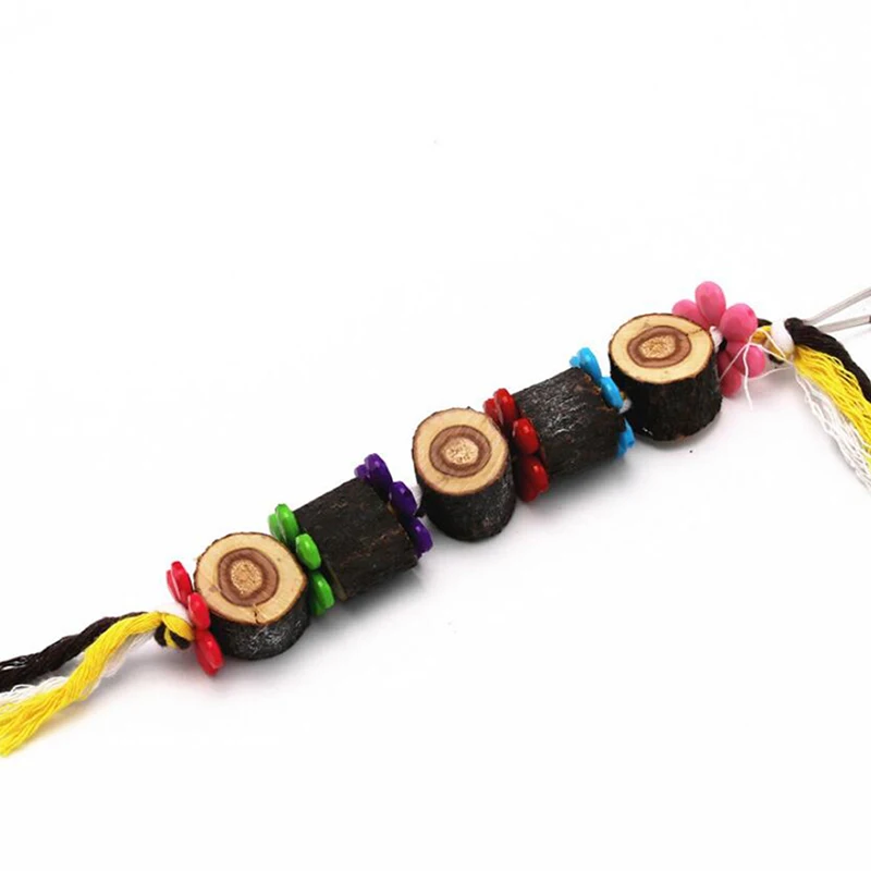 Творческий красочный Попугай Игрушка качество натурального дикого дерева