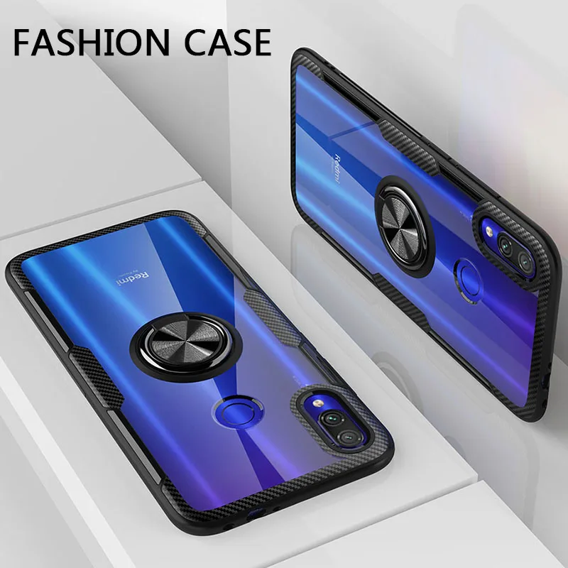 Ударопрочный чехол с кольцом для Xiaomi Redmi Note 7 5 K20 9T Pro mi 9 8 SE Lite Прозрачный телефона