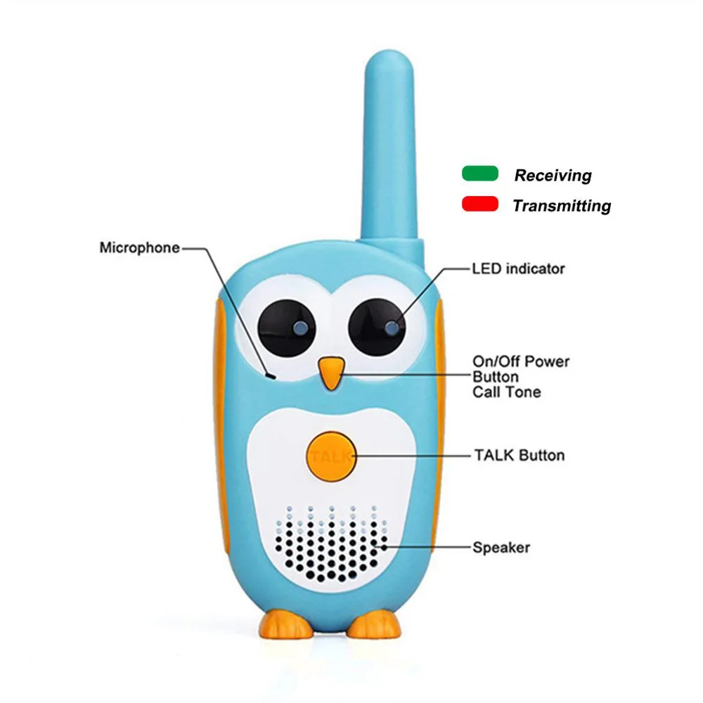 retevis rt30 walkie talkie kids 2pc cartoon owl childrens radio toy walkie talkie christmas birthday gift for children boy girl free global shipping