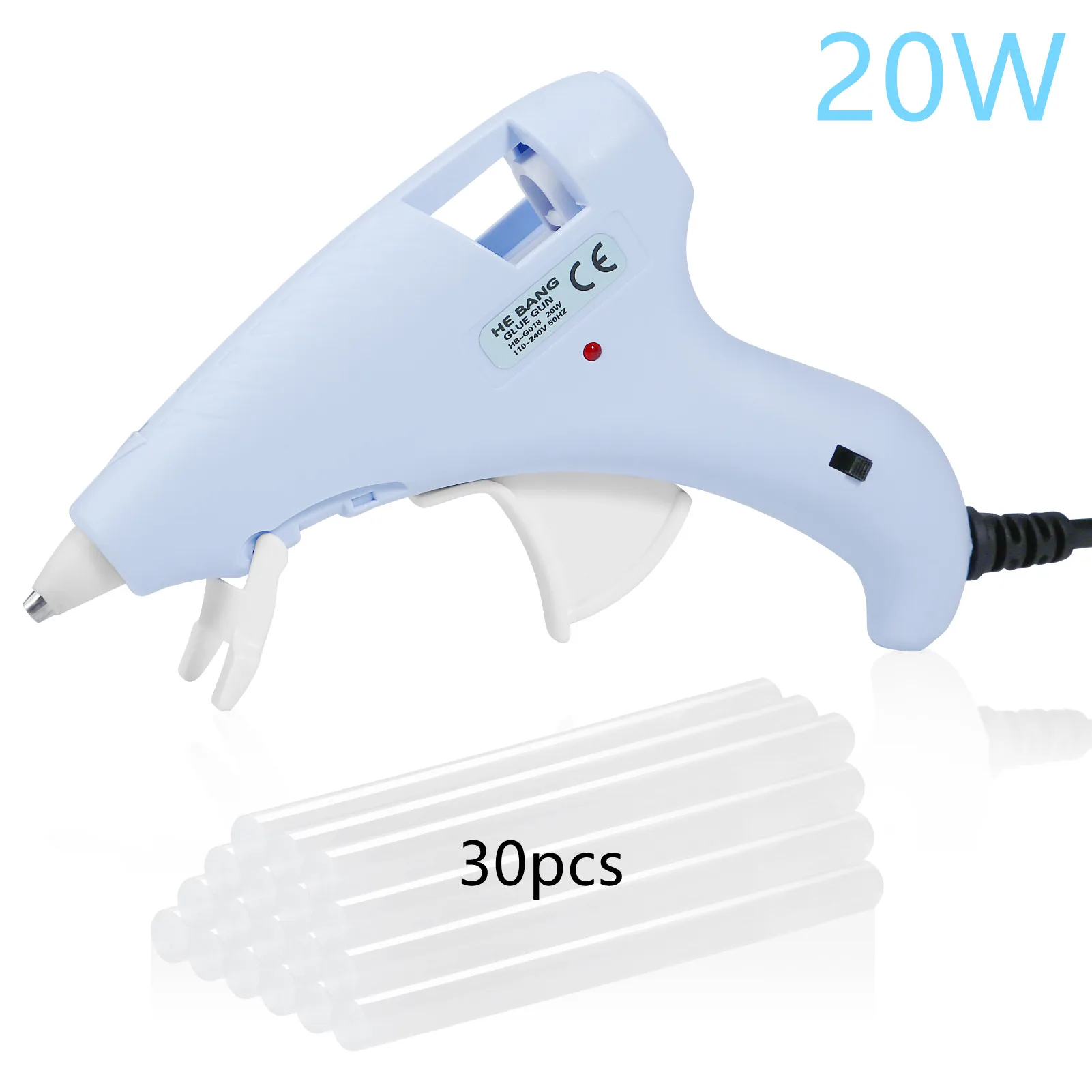 

HEBANG 20W Macaron Blue Hot Melt Glue Gun Sticks Handy Heater Silicone Mini Guns Armas Power Tools Home DIY Quick Repairs