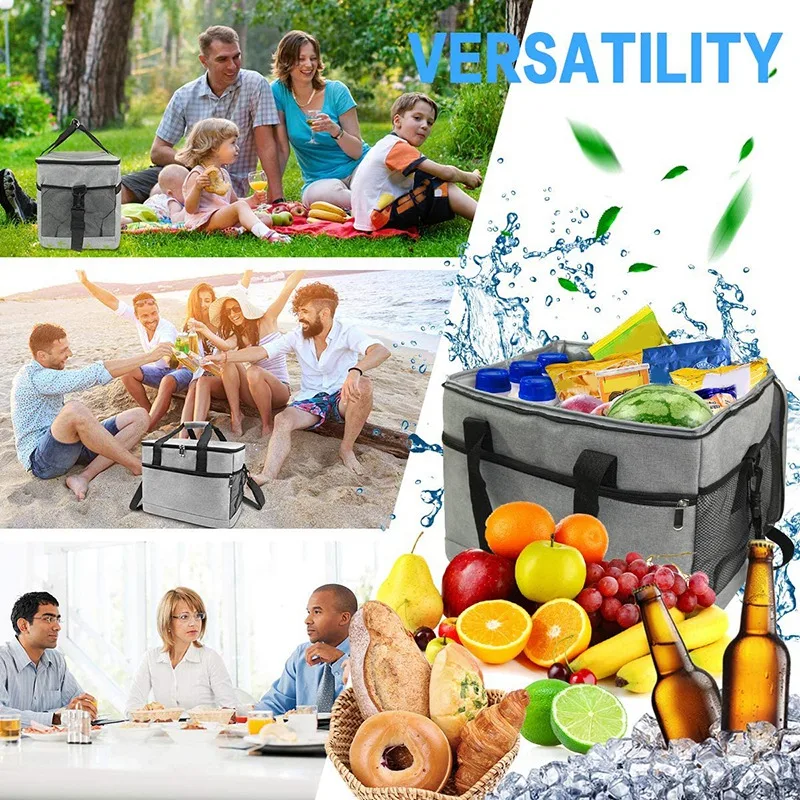 

Cool Boxes for Food,33 Liters Foldable Picnic Cooler Bag 1 Shoulder Handbag, Large Portable Picnic/Travel/Office