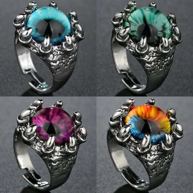 

Tibetan Sliver Claw evil Devil Eye rings wide big bridal sets Wholesale jewelry for women ladies gift best friend