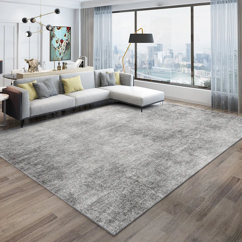 

Carpet Living Room Nordic Gray Modern Minimalist Home Sofa Coffee Table Solid Color Carpet Bedroom Full Of Bedside Blankets