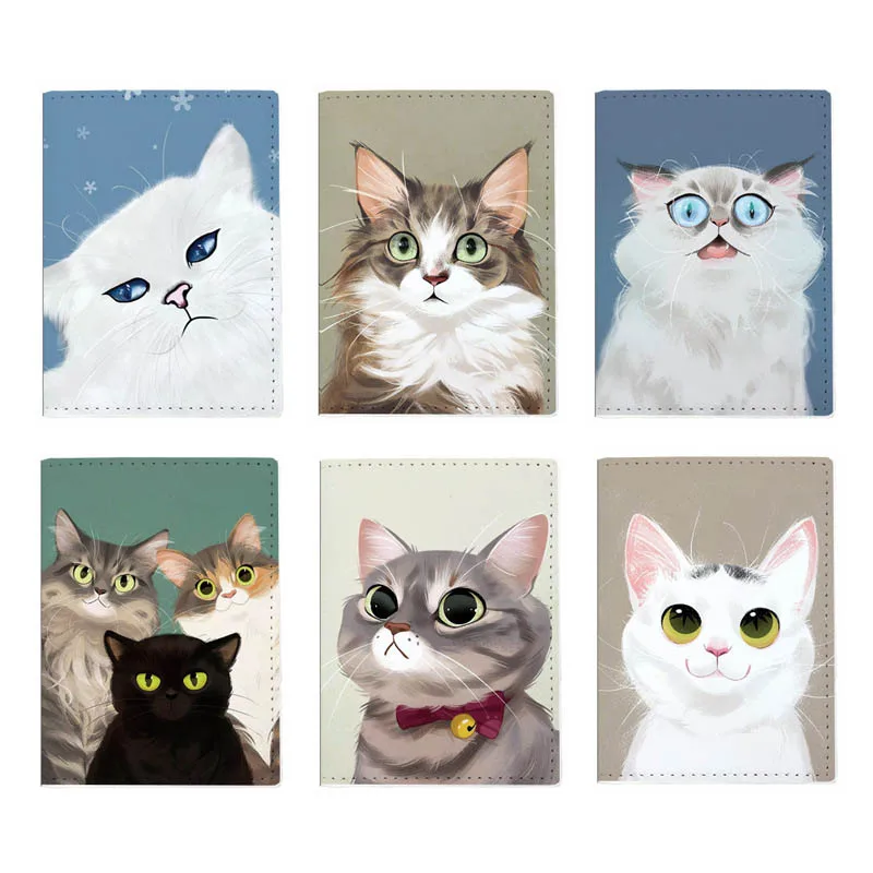 

Cute 3D Cat Travel Accessories Passport Holder PU Leather Passport Cover Case High Quality Card ID Holders Birthday Present