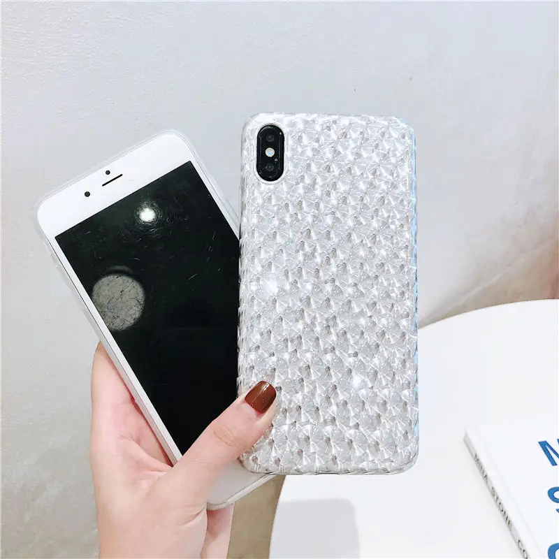 Серебряный лазерный чехол для iphone X XS Max 6 S 7 8 Plus плюс XR задняя крышка IMD силиконовый