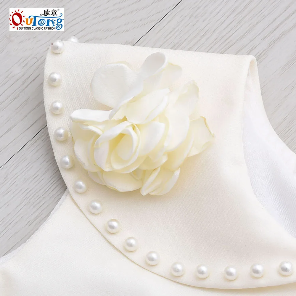 Outong-Conjuntos de vestidos para ni&ntilde;os, Camiseta con cuello vuelto, falda con estampado de flores para ni&ntilde;as de 4 a 10 a&ntilde;os, ropa informal de verano-3