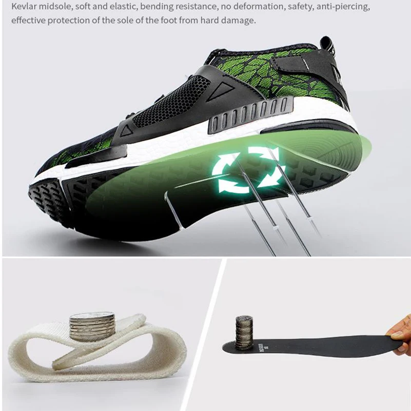

steel toecap men women safety shoes boots summer lightweight impact resistant male protection shoes sneaker plus Er 46