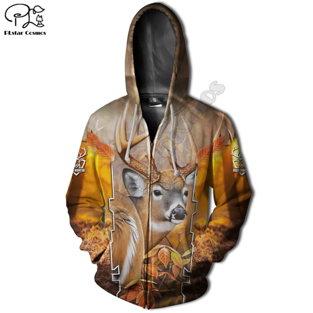 

2020 new style hunting 3d printed hoodies women for men Sweatshirt autumn zip hoodies Harajuku tops Jacket Drop shipping