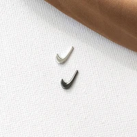 s925 sterling silver simple ins style hip hop sports style pair hook earrings personality dark style couple earrings