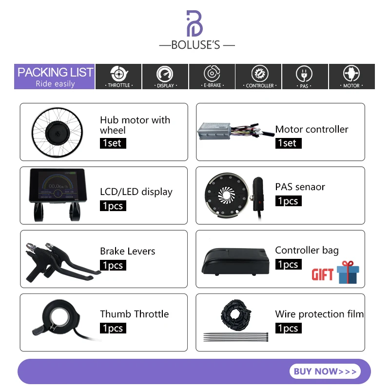 Electric Bike Kit 36V48V 500W Front Brushless Gearless Wheel Hub Motor 20-29Inch700C | Спорт и развлечения