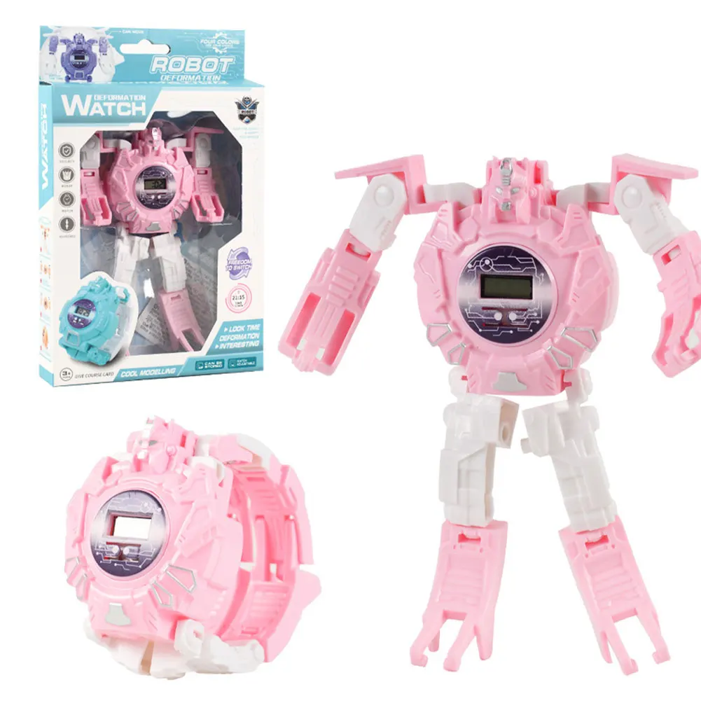 

Kids Cartoon Robot Watch Digital Deformed Electronic Robot Watch Toys 2 In 1 Deformation Robot Watch Toys Boys Girls Wristwatch