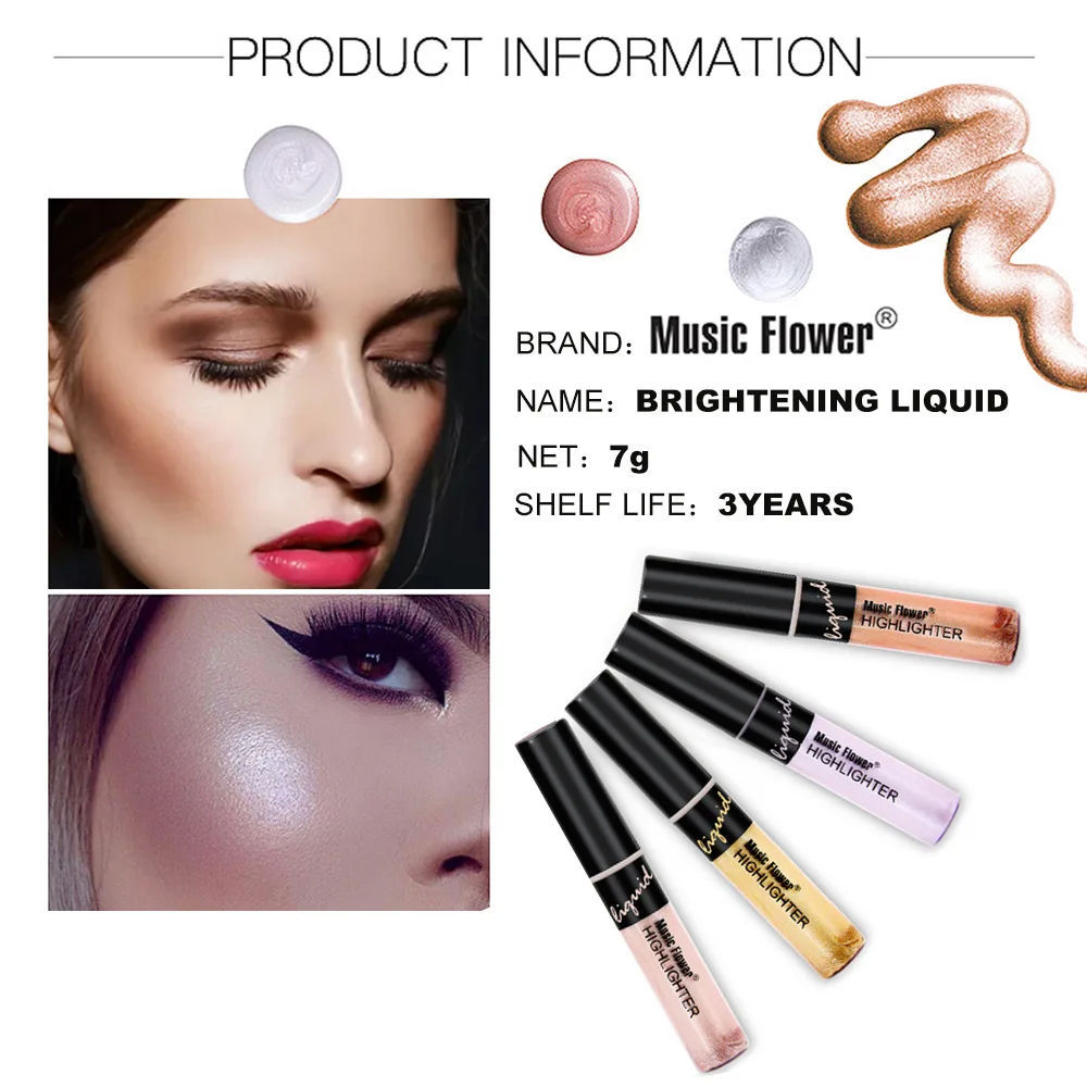 Cross Border Hot Selling Music Flower Transparent Liquid ti liang gao Trimming Moisturizing Concealer Pigment Rouge M5046 |